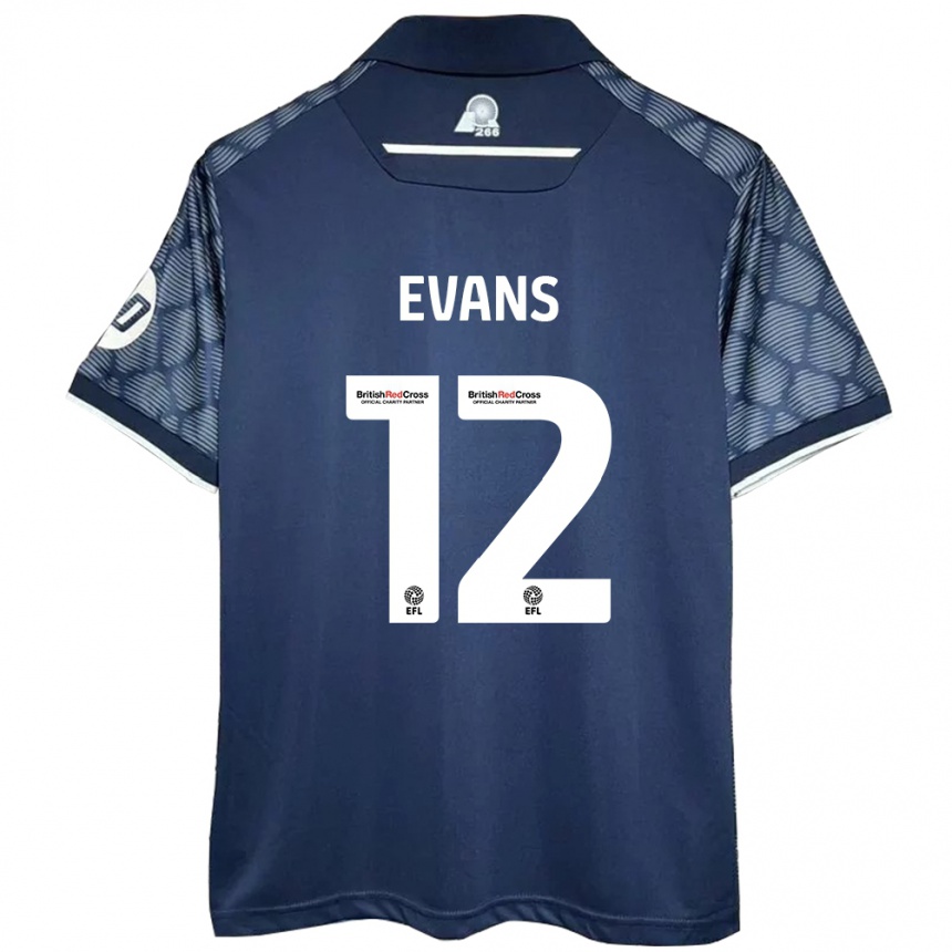 Kids Football George Evans #12 Black Away Jersey 2024/25 T-Shirt Australia