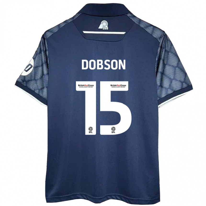 Kids Football George Dobson #15 Black Away Jersey 2024/25 T-Shirt Australia