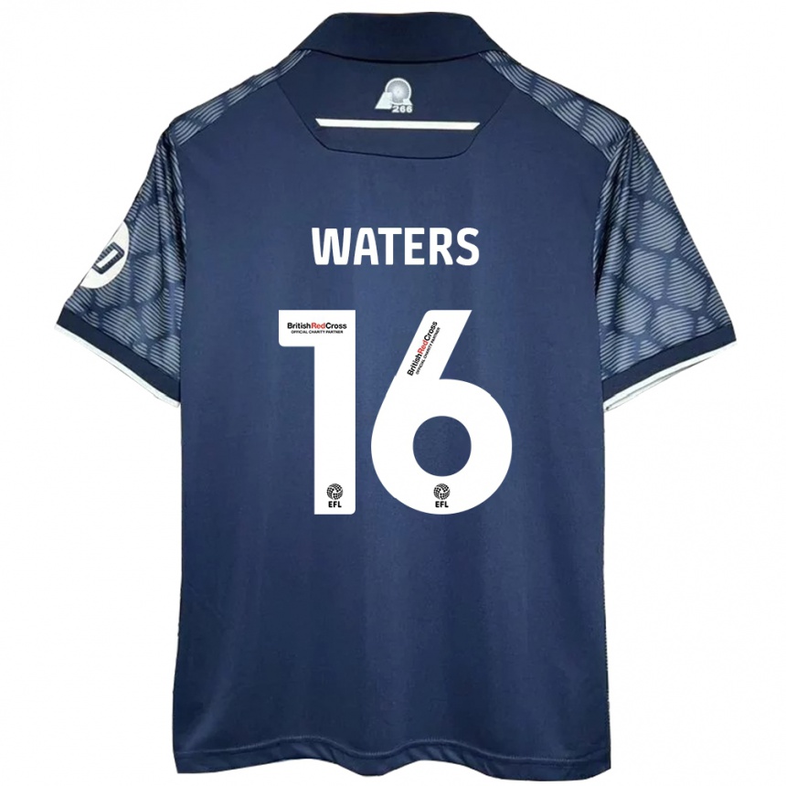 Kids Football Billy Waters #16 Black Away Jersey 2024/25 T-Shirt Australia