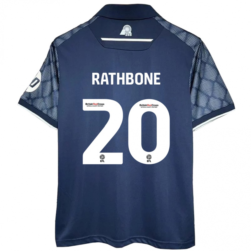 Kids Football Ollie Rathbone #20 Black Away Jersey 2024/25 T-Shirt Australia