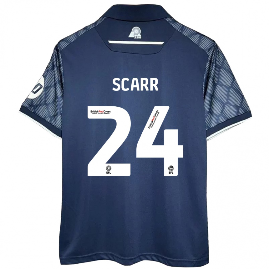 Kids Football Dan Scarr #24 Black Away Jersey 2024/25 T-Shirt Australia