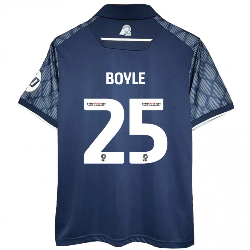 Kids Football Will Boyle #25 Black Away Jersey 2024/25 T-Shirt Australia