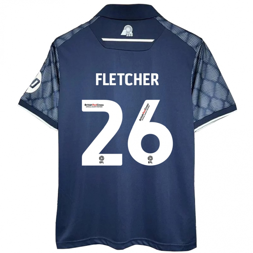 Kids Football Steven Fletcher #26 Black Away Jersey 2024/25 T-Shirt Australia