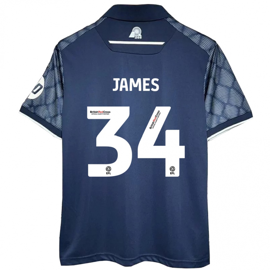 Kids Football Aaron James #34 Black Away Jersey 2024/25 T-Shirt Australia