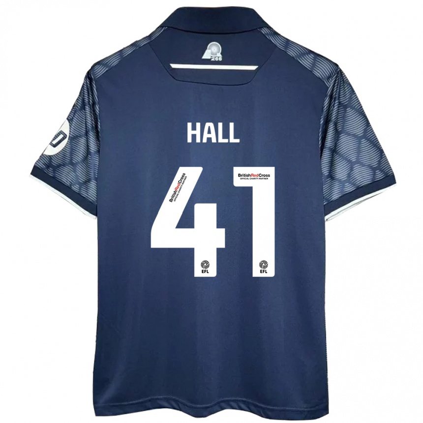 Kids Football Liam Hall #41 Black Away Jersey 2024/25 T-Shirt Australia