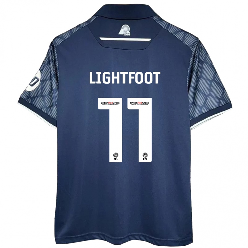 Kids Football Amber Lightfoot #11 Black Away Jersey 2024/25 T-Shirt Australia