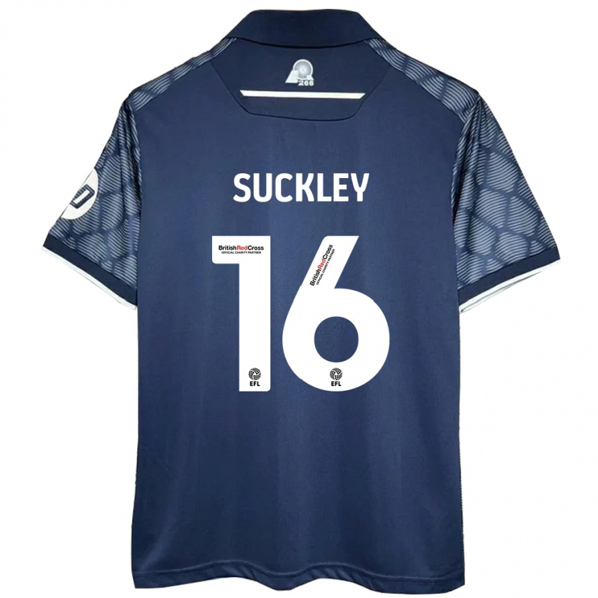 Kids Football Ava Suckley #16 Black Away Jersey 2024/25 T-Shirt Australia