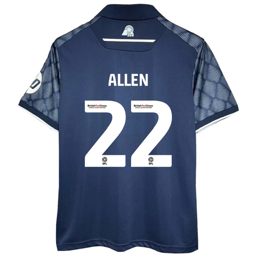 Kids Football Keren Allen #22 Black Away Jersey 2024/25 T-Shirt Australia