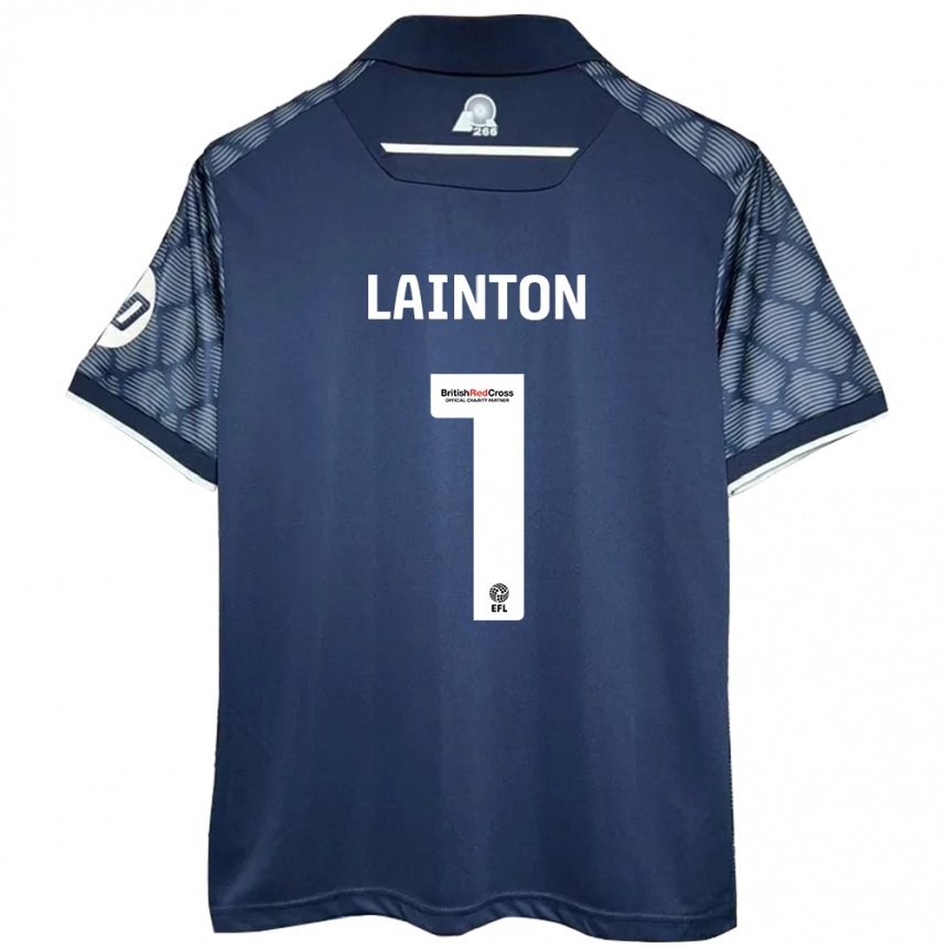 Kids Football Rob Lainton #1 Black Away Jersey 2024/25 T-Shirt Australia