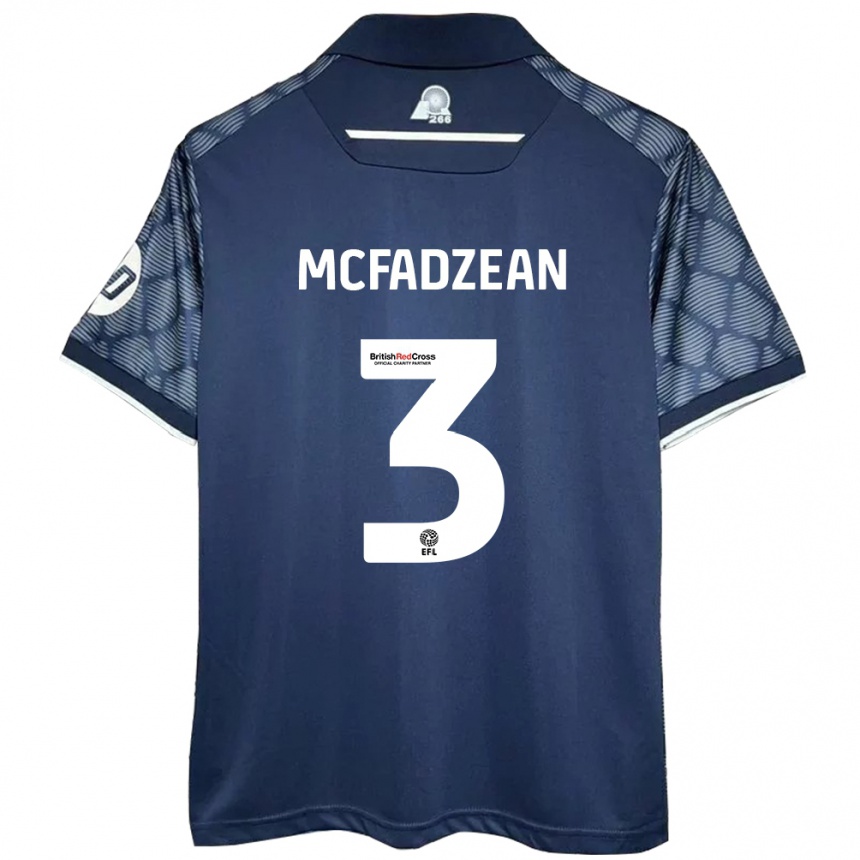 Kids Football Callum Mcfadzean #3 Black Away Jersey 2024/25 T-Shirt Australia