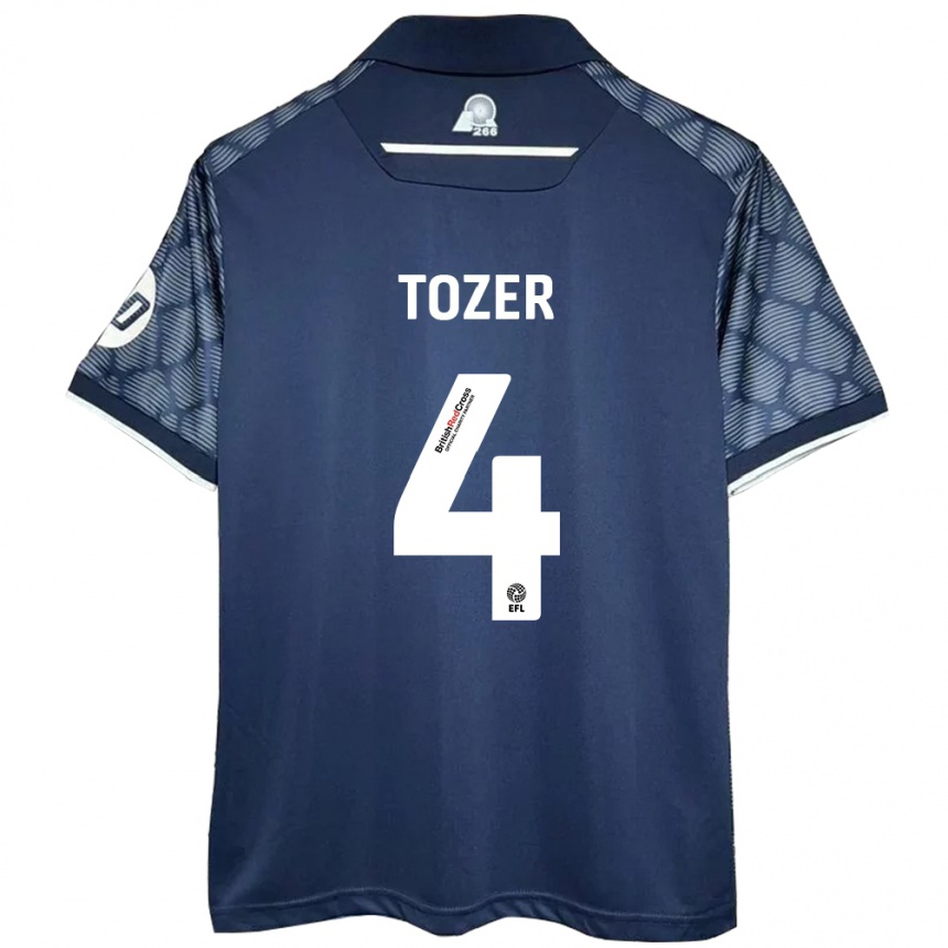 Kids Football Ben Tozer #4 Black Away Jersey 2024/25 T-Shirt Australia