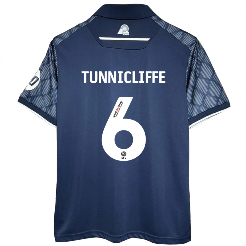 Kids Football Jordan Tunnicliffe #6 Black Away Jersey 2024/25 T-Shirt Australia