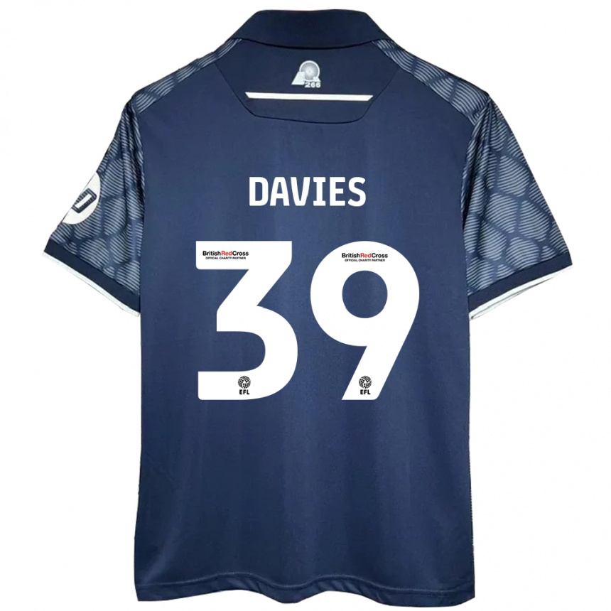 Kids Football Daniel Davies #39 Black Away Jersey 2024/25 T-Shirt Australia