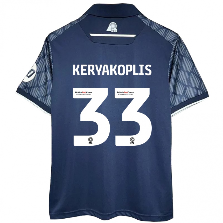 Kids Football Hannah Keryakoplis #33 Black Away Jersey 2024/25 T-Shirt Australia