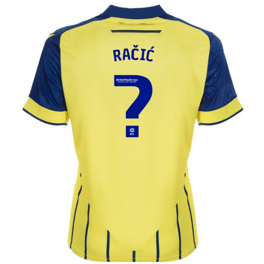 Kids Football Uroš Račić #0 Yellow Blue Away Jersey 2024/25 T-Shirt Australia