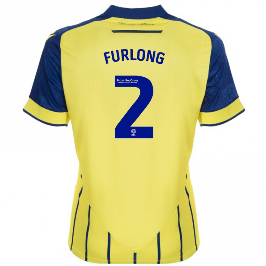 Kids Football Darnell Furlong #2 Yellow Blue Away Jersey 2024/25 T-Shirt Australia