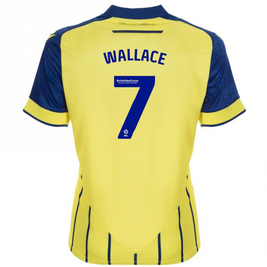 Kids Football Jed Wallace #7 Yellow Blue Away Jersey 2024/25 T-Shirt Australia