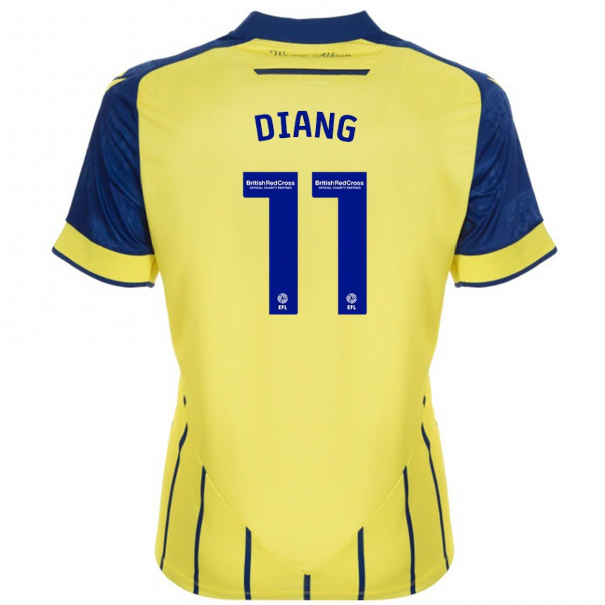 Kids Football Grady Diangana #11 Yellow Blue Away Jersey 2024/25 T-Shirt Australia