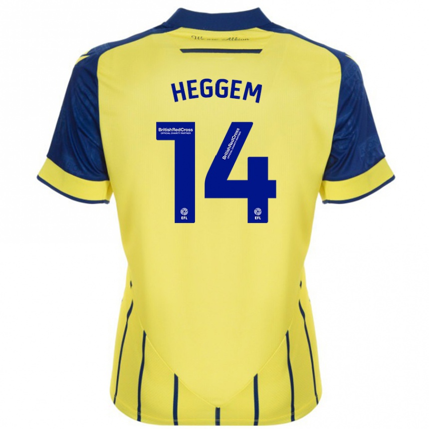 Kids Football Torbjørn Heggem #14 Yellow Blue Away Jersey 2024/25 T-Shirt Australia