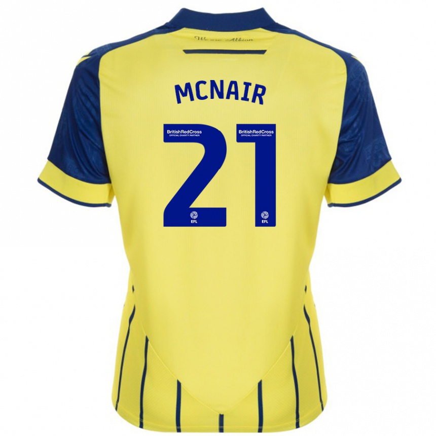 Kids Football Paddy Mcnair #21 Yellow Blue Away Jersey 2024/25 T-Shirt Australia