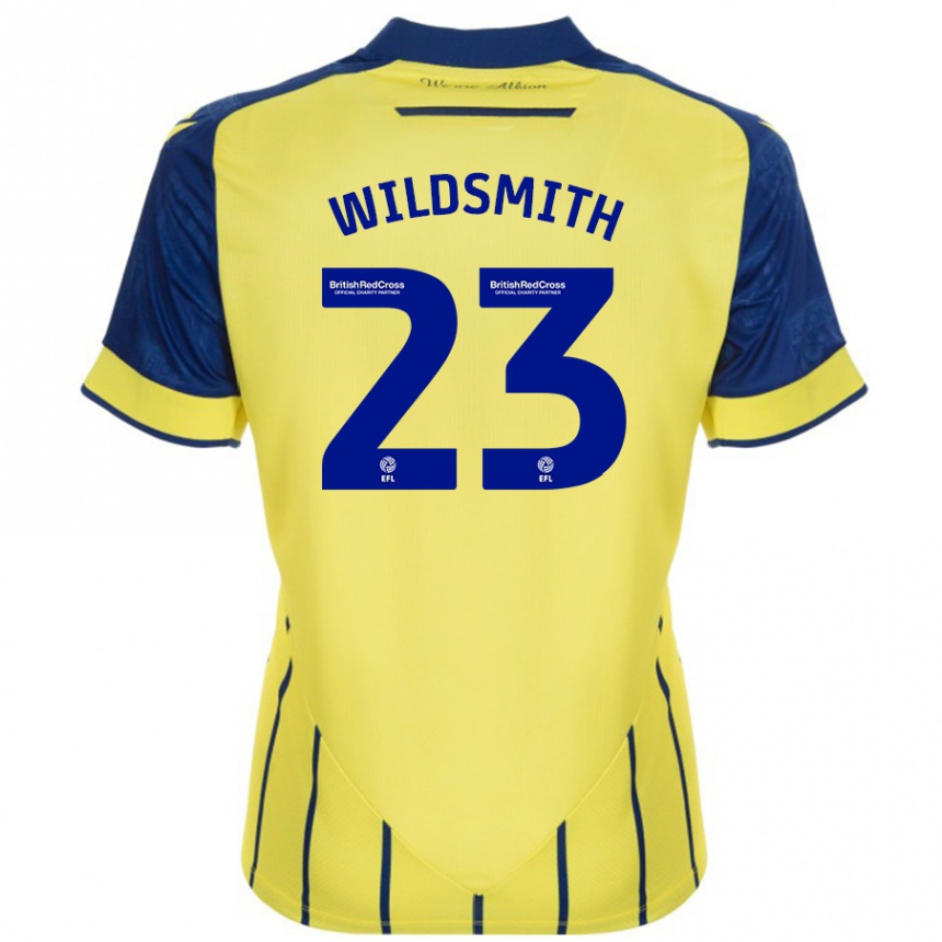 Kids Football Joe Wildsmith #23 Yellow Blue Away Jersey 2024/25 T-Shirt Australia