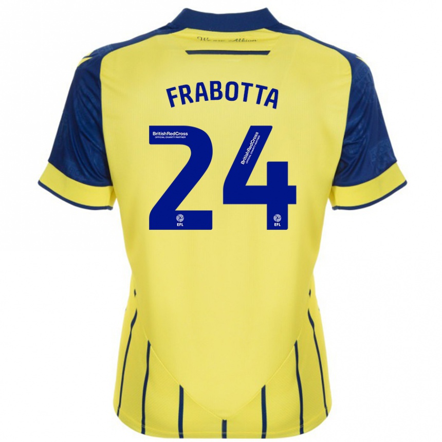 Kids Football Gianluca Frabotta #24 Yellow Blue Away Jersey 2024/25 T-Shirt Australia