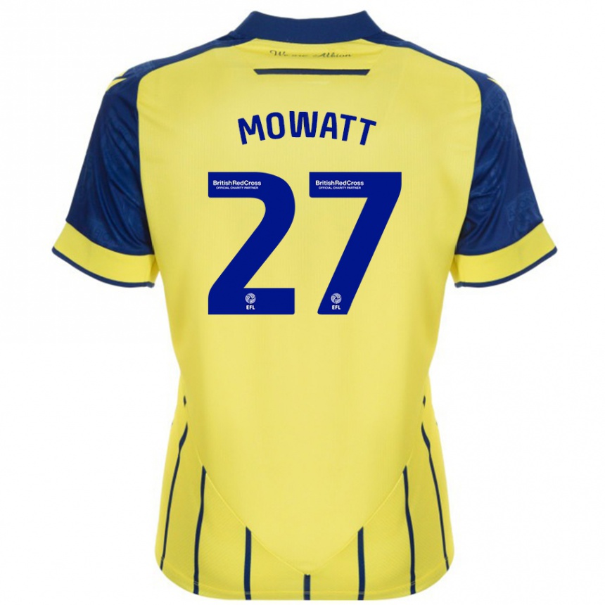 Kids Football Alex Mowatt #27 Yellow Blue Away Jersey 2024/25 T-Shirt Australia