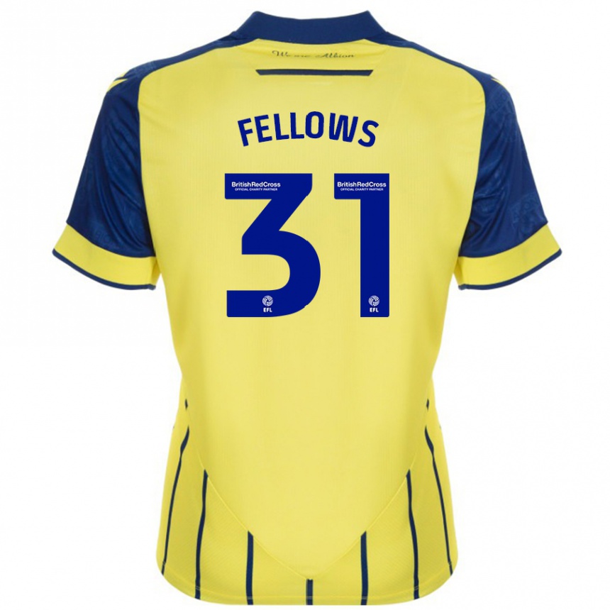 Kids Football Tom Fellows #31 Yellow Blue Away Jersey 2024/25 T-Shirt Australia