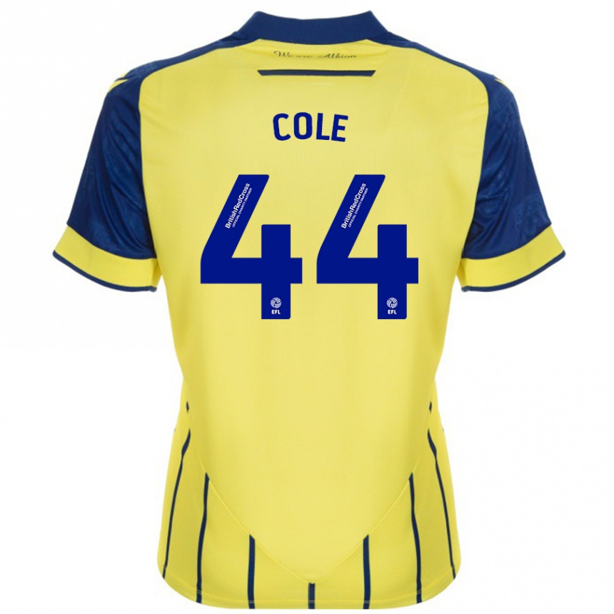 Kids Football Devante Cole #44 Yellow Blue Away Jersey 2024/25 T-Shirt Australia