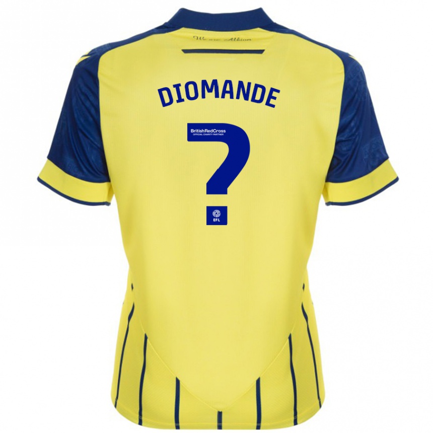 Kids Football Muhamed Diomande #0 Yellow Blue Away Jersey 2024/25 T-Shirt Australia