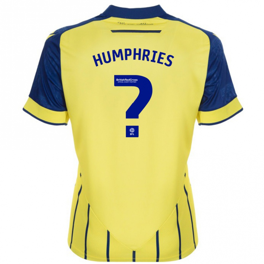 Kids Football Evan Humphries #0 Yellow Blue Away Jersey 2024/25 T-Shirt Australia