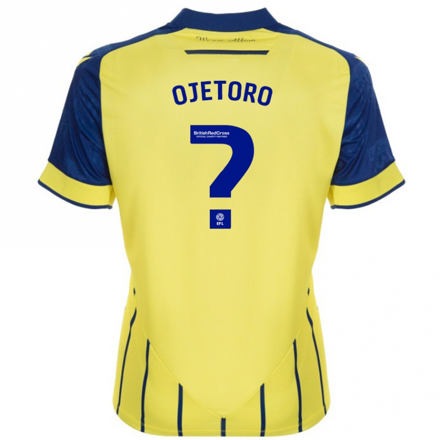 Kids Football Wahab Ojetoro #0 Yellow Blue Away Jersey 2024/25 T-Shirt Australia