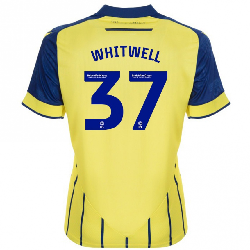 Kids Football Harry Whitwell #37 Yellow Blue Away Jersey 2024/25 T-Shirt Australia