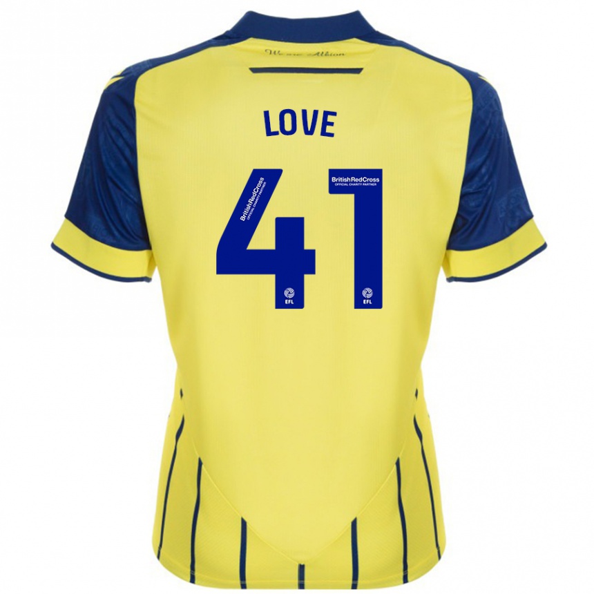 Kids Football Layton Love #41 Yellow Blue Away Jersey 2024/25 T-Shirt Australia