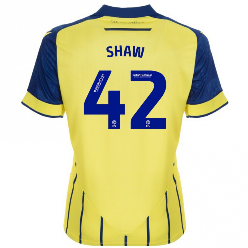 Kids Football Josh Shaw #42 Yellow Blue Away Jersey 2024/25 T-Shirt Australia