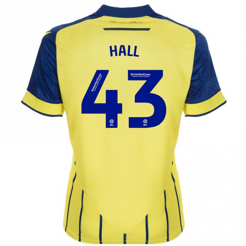 Kids Football Reece Hall #43 Yellow Blue Away Jersey 2024/25 T-Shirt Australia