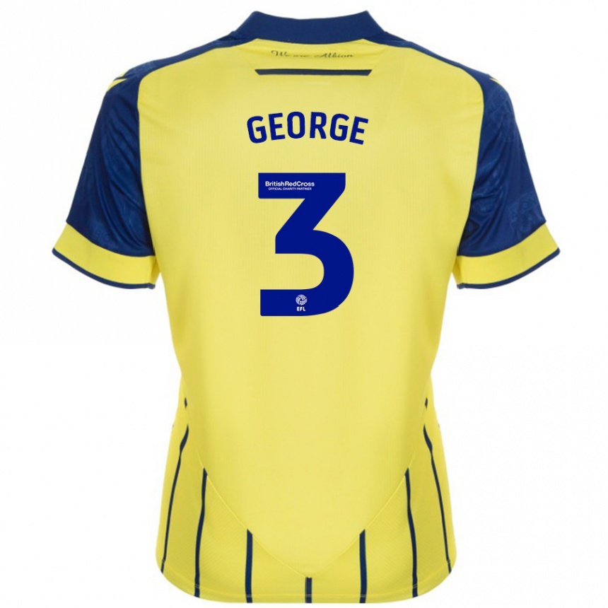 Kids Football Hannah George #3 Yellow Blue Away Jersey 2024/25 T-Shirt Australia