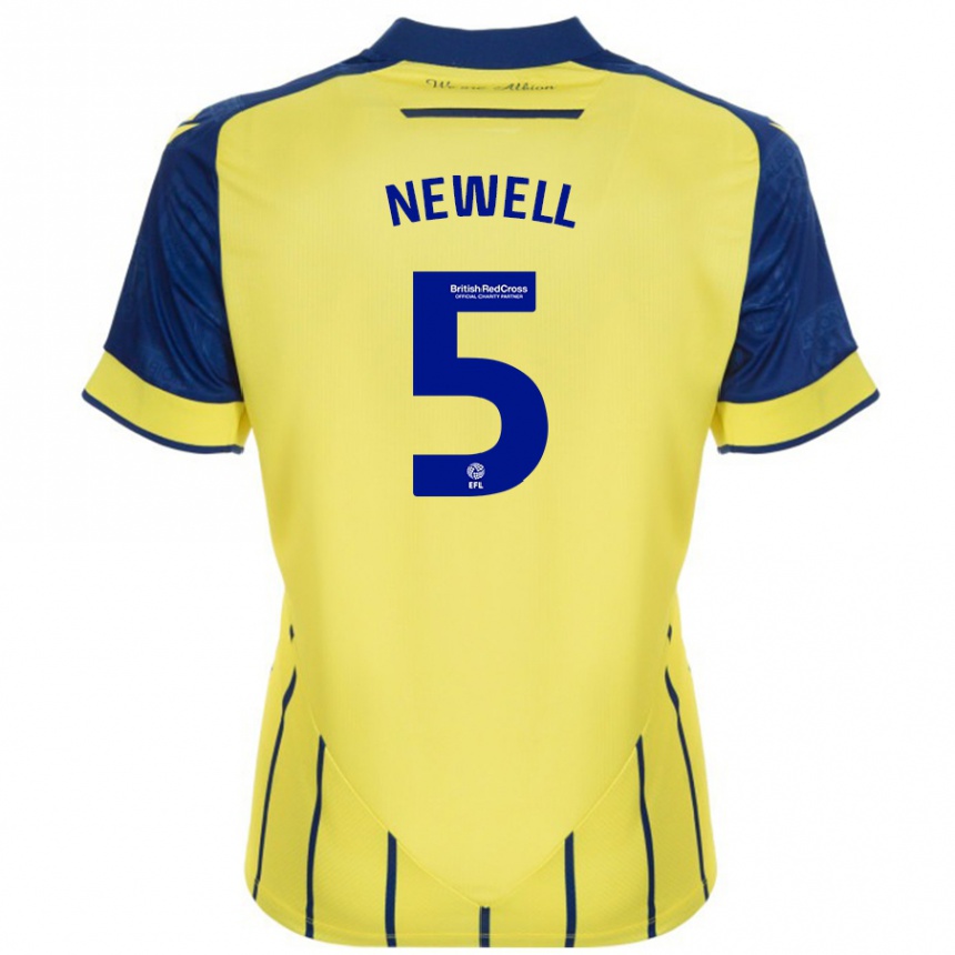 Kids Football Lucy Newell #5 Yellow Blue Away Jersey 2024/25 T-Shirt Australia