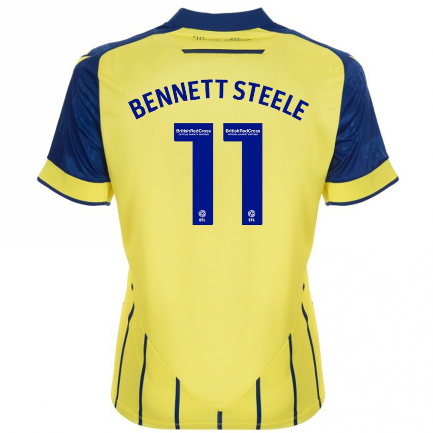 Kids Football Lizzie Bennett-Steele #11 Yellow Blue Away Jersey 2024/25 T-Shirt Australia