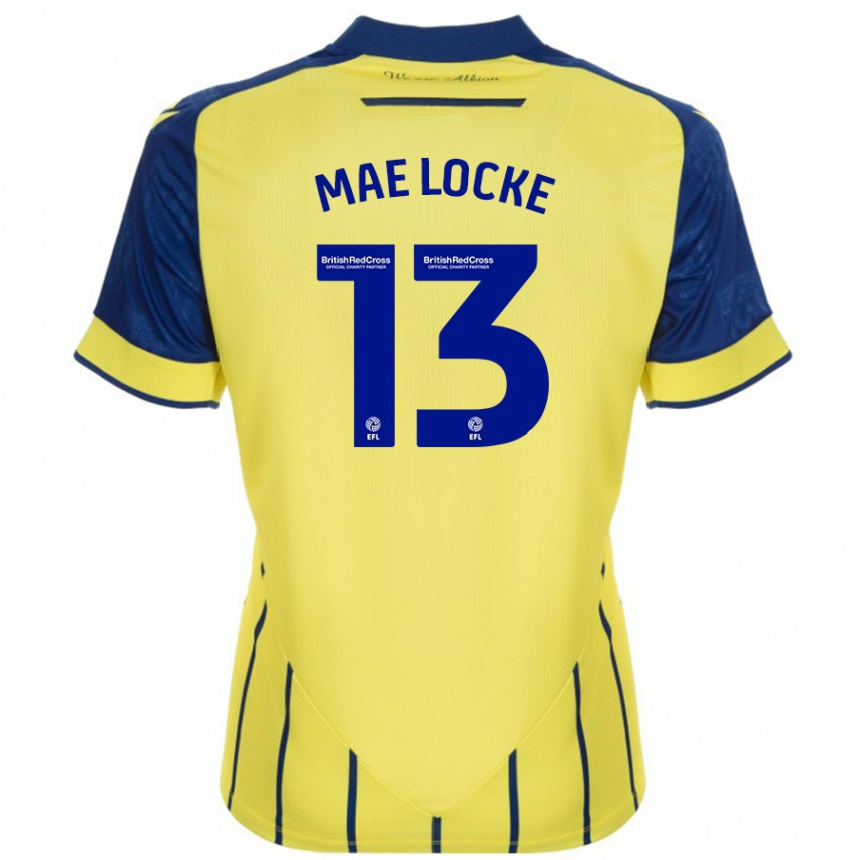 Kids Football Ellie Mae Locke #13 Yellow Blue Away Jersey 2024/25 T-Shirt Australia