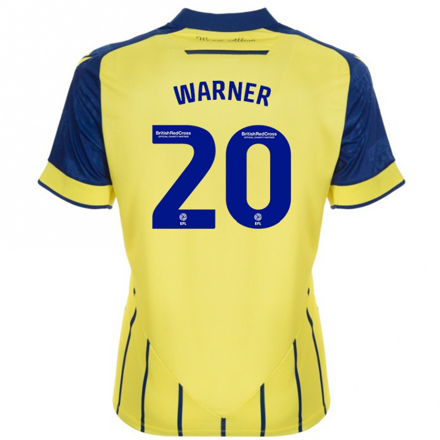 Kids Football Phoebe Warner #20 Yellow Blue Away Jersey 2024/25 T-Shirt Australia