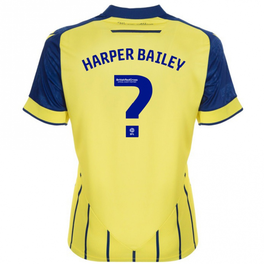 Kids Football Aaron Harper-Bailey #0 Yellow Blue Away Jersey 2024/25 T-Shirt Australia