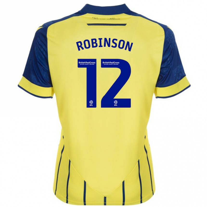 Kids Football Leanne Robinson #12 Yellow Blue Away Jersey 2024/25 T-Shirt Australia