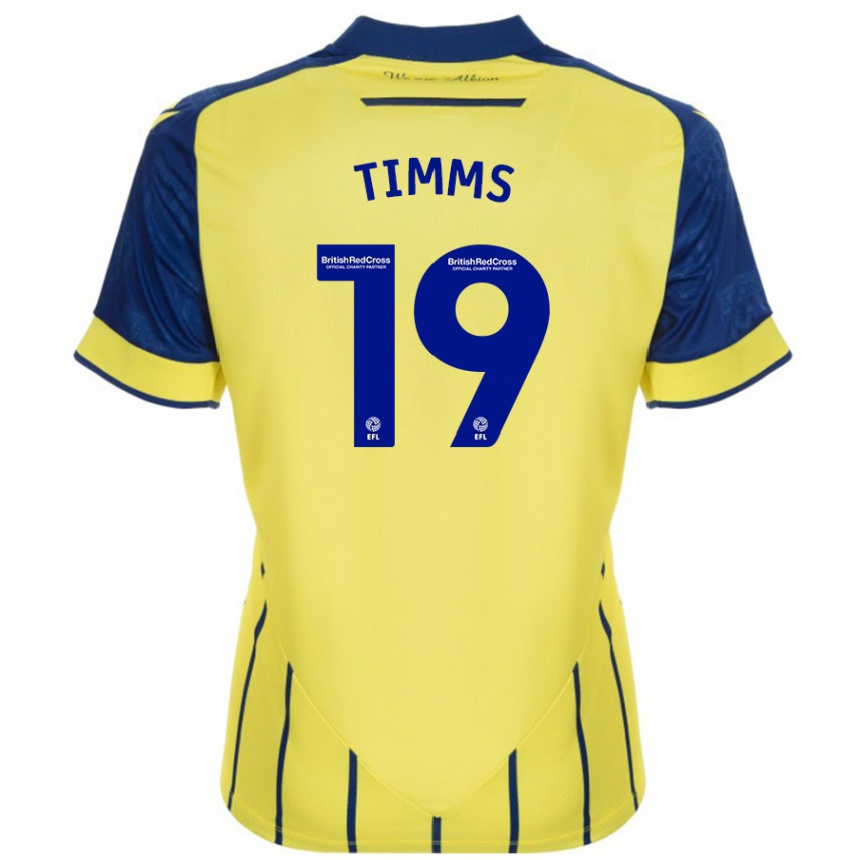 Kids Football Maria Timms #19 Yellow Blue Away Jersey 2024/25 T-Shirt Australia