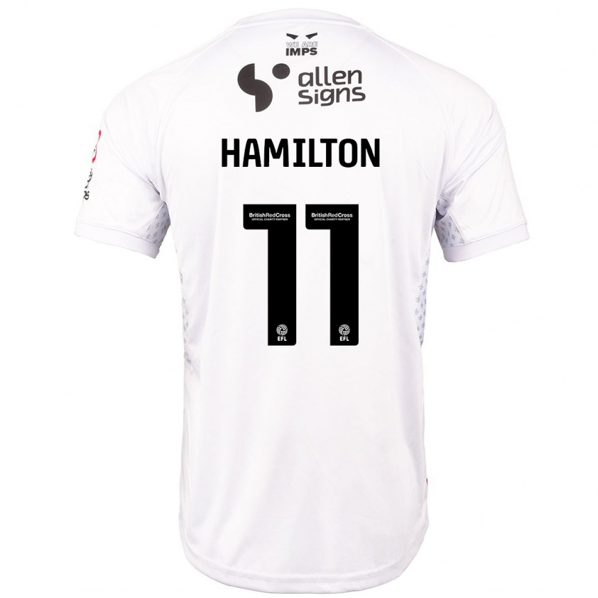 Kids Football Ethan Hamilton #11 Red White Away Jersey 2024/25 T-Shirt Australia