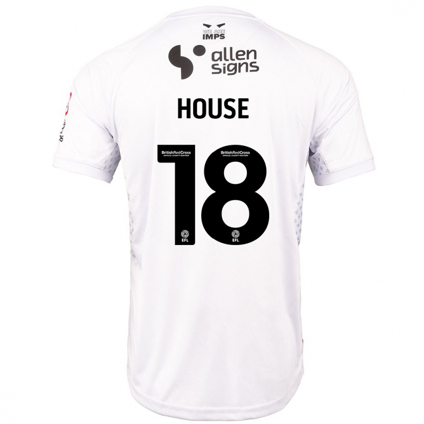 Kids Football Ben House #18 Red White Away Jersey 2024/25 T-Shirt Australia