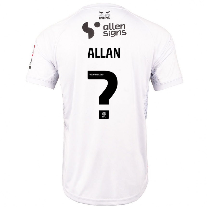 Kids Football Isaac Allan #0 Red White Away Jersey 2024/25 T-Shirt Australia