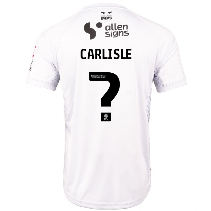 Kids Football Charlie Carlisle #0 Red White Away Jersey 2024/25 T-Shirt Australia