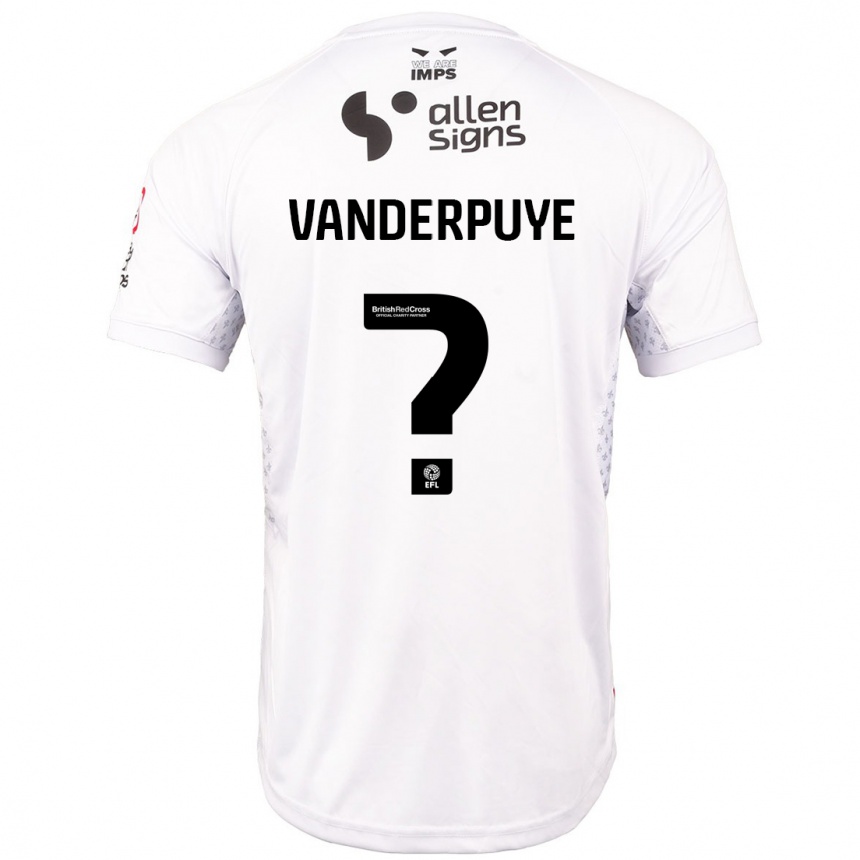 Kids Football Daniel Vanderpuye #0 Red White Away Jersey 2024/25 T-Shirt Australia