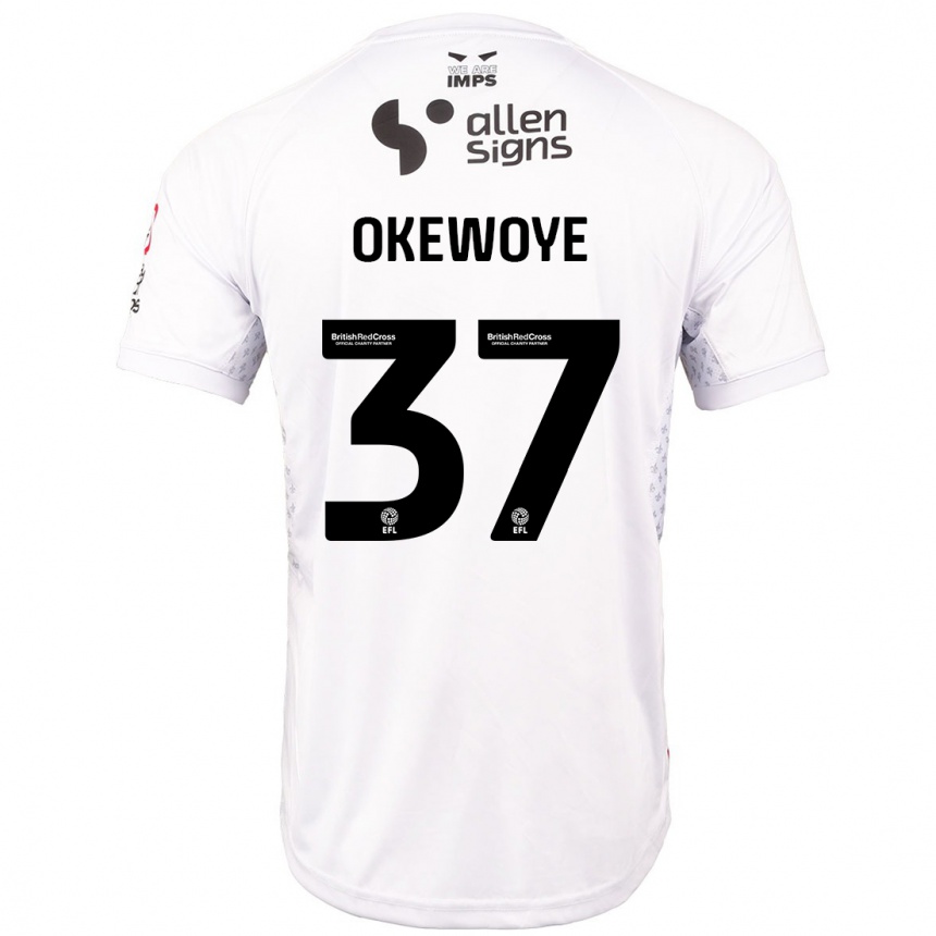 Kids Football Gbolahan Okewoye #37 Red White Away Jersey 2024/25 T-Shirt Australia